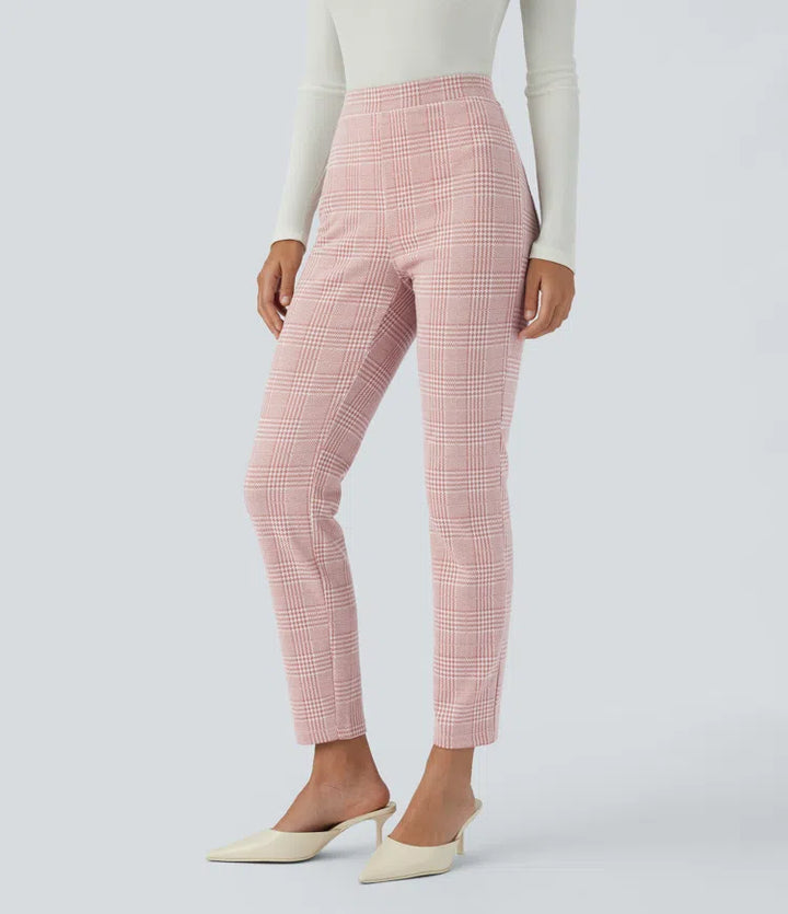 Halara Flex High Waisted Pocket Houndstooth Plaid Skinny Work Pants