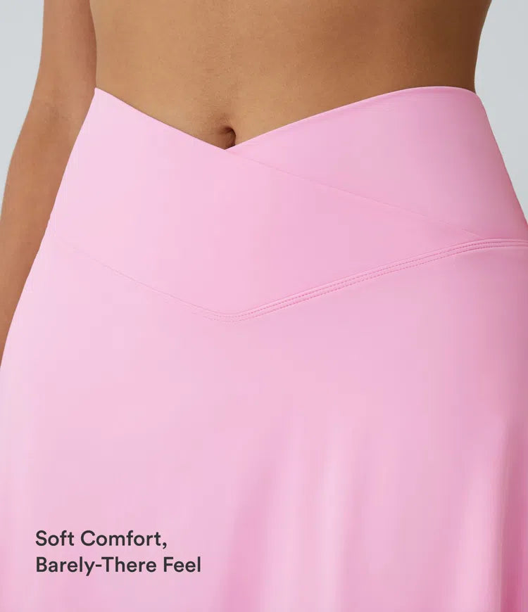 SoftlyZero Airy Crossover Pocket 2-in-1 InstantCool Tennis Skirt-Lucid-Longer Length