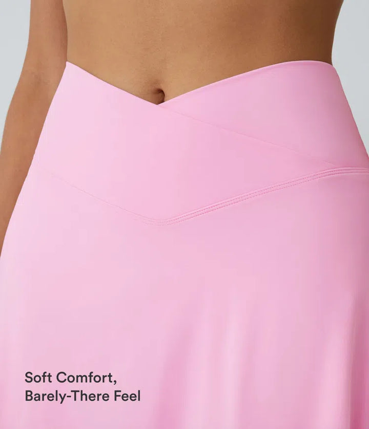 SoftlyZero Airy Crossover Pocket 2-in-1 InstantCool Tennis Skirt-Lucid-Longer Length