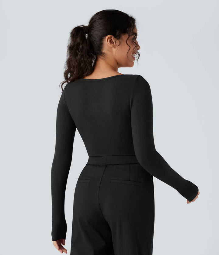 Halara HeatCore Scoop Neck Long Sleeve Work Warming T-Shirt