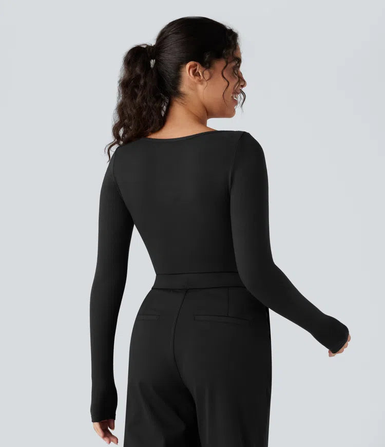 Halara HeatCore Scoop Neck Long Sleeve Work Warming T-Shirt