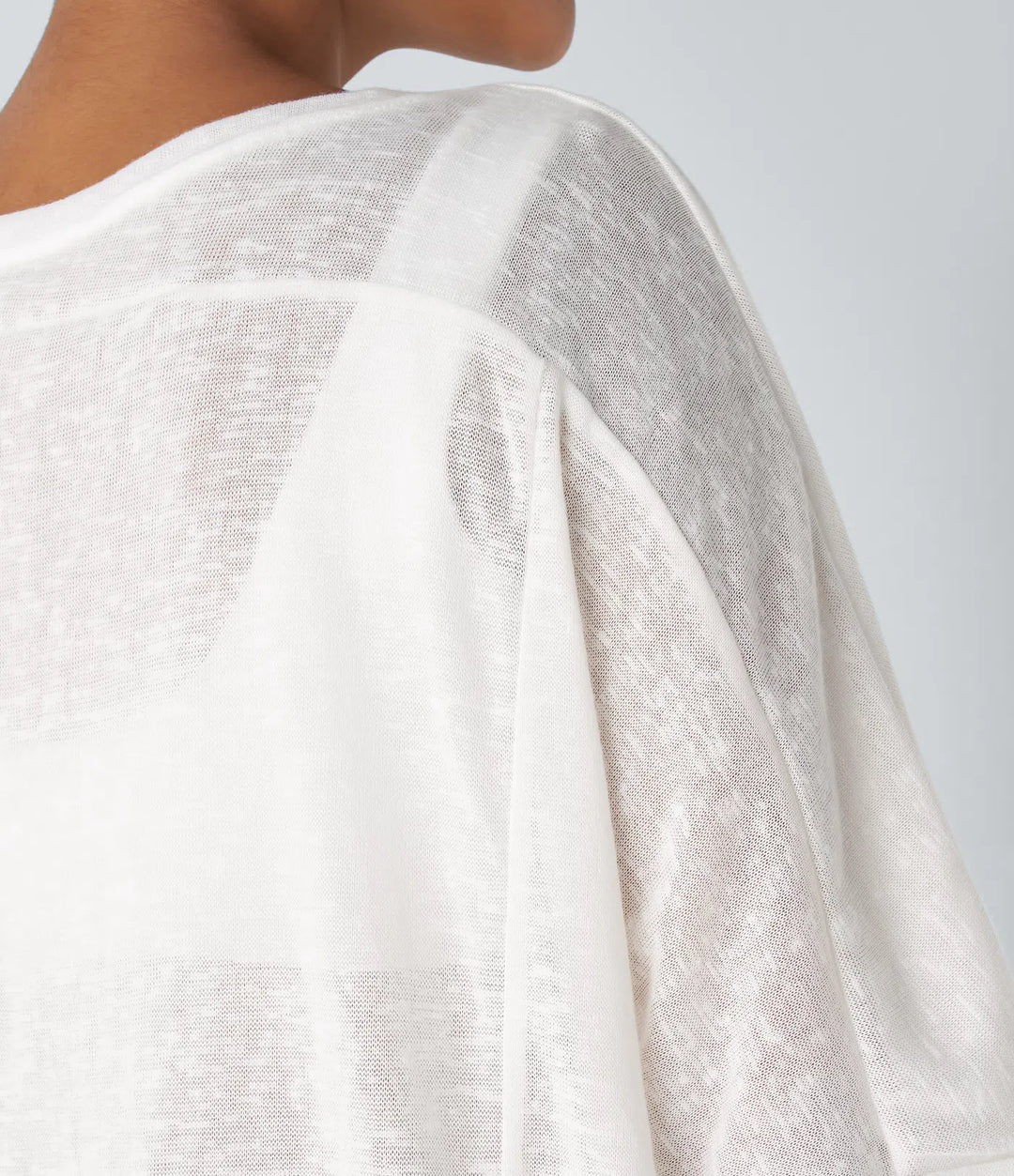 Asymmetric Hem Sheer Oversize Casual Top