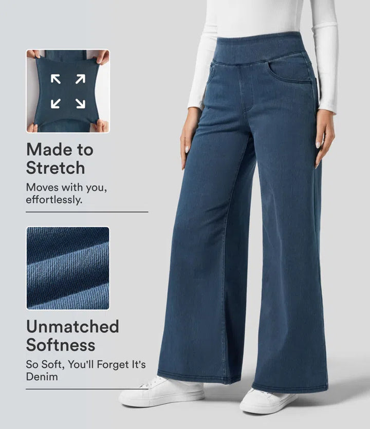Halara Flex High Waisted Pockets Wide Leg Loose Work Jeans