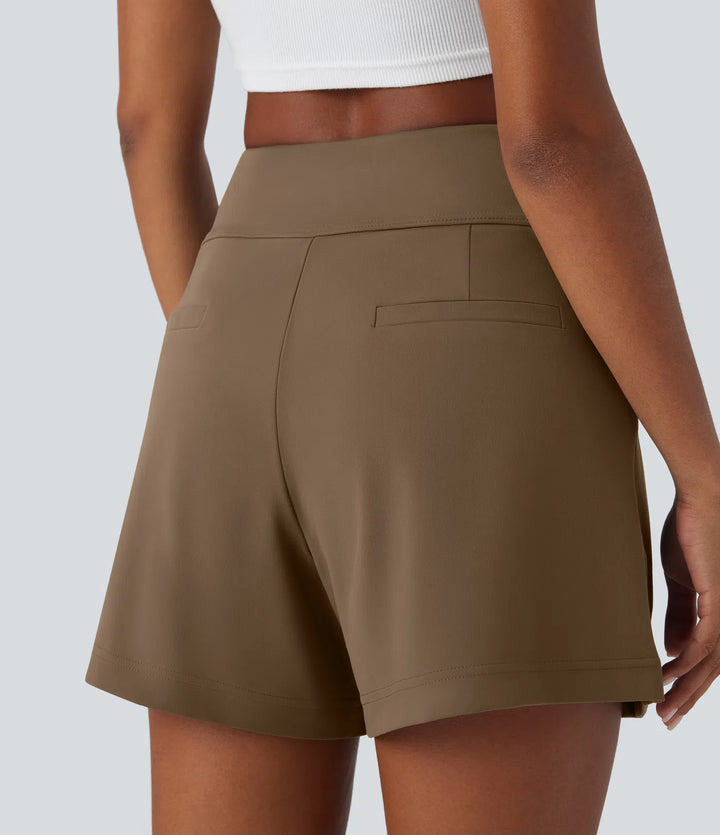 DayStretch High Waisted Work Baggy Shorts 4&