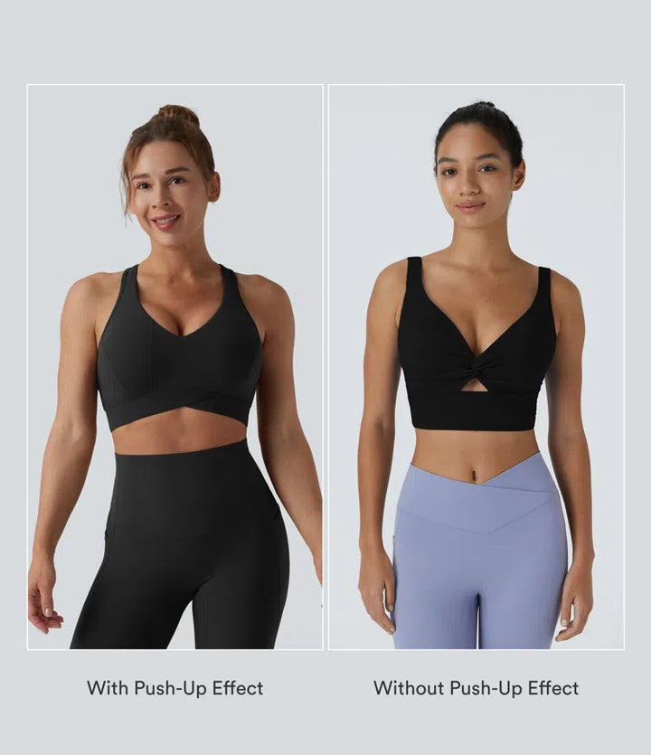 Halara UltraSculpt Light Support V Neck Racerback Running Sports Bra DD-F Cups