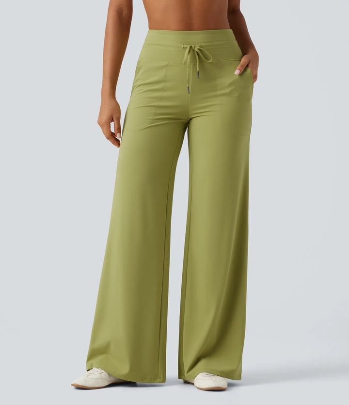 Halara UltraSculpt High Waisted Drawstring Straight Leg Yoga Pants with Pockets