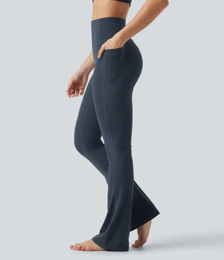 Halara UltraSculpt High Waisted Tummy Control Shaping Bootcut Yoga Leggings with Pockets