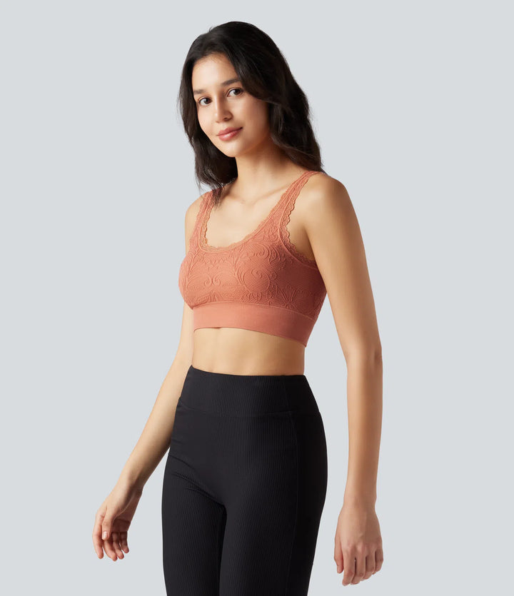 OneForm Seamless Flow Low Support U Neck Lace Yoga Sports Bra
