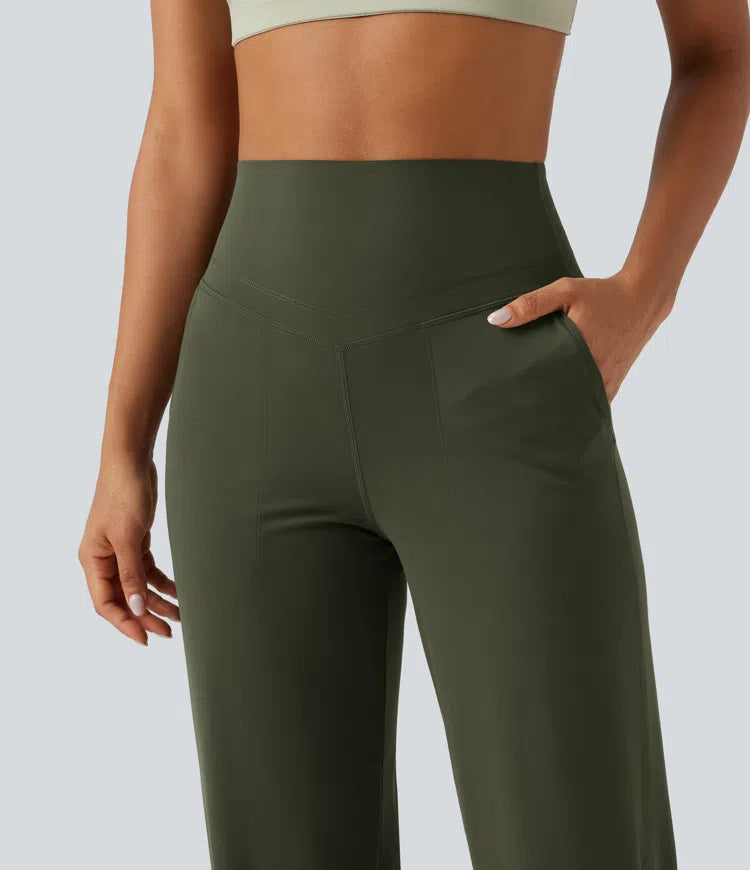 Halara UltraSculpt High Waisted Tummy Control Tapered Yoga Joggers with Pockets