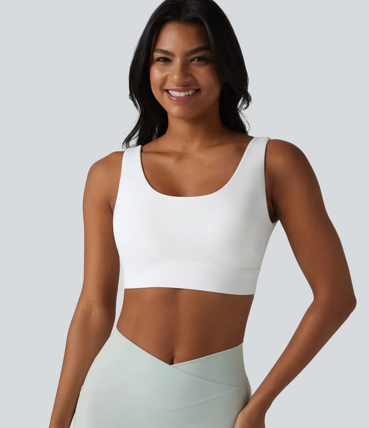 Halara Ultrasculpt Medium Support Backless Adjustable Buckle Built-in Bra Training Sports Bra