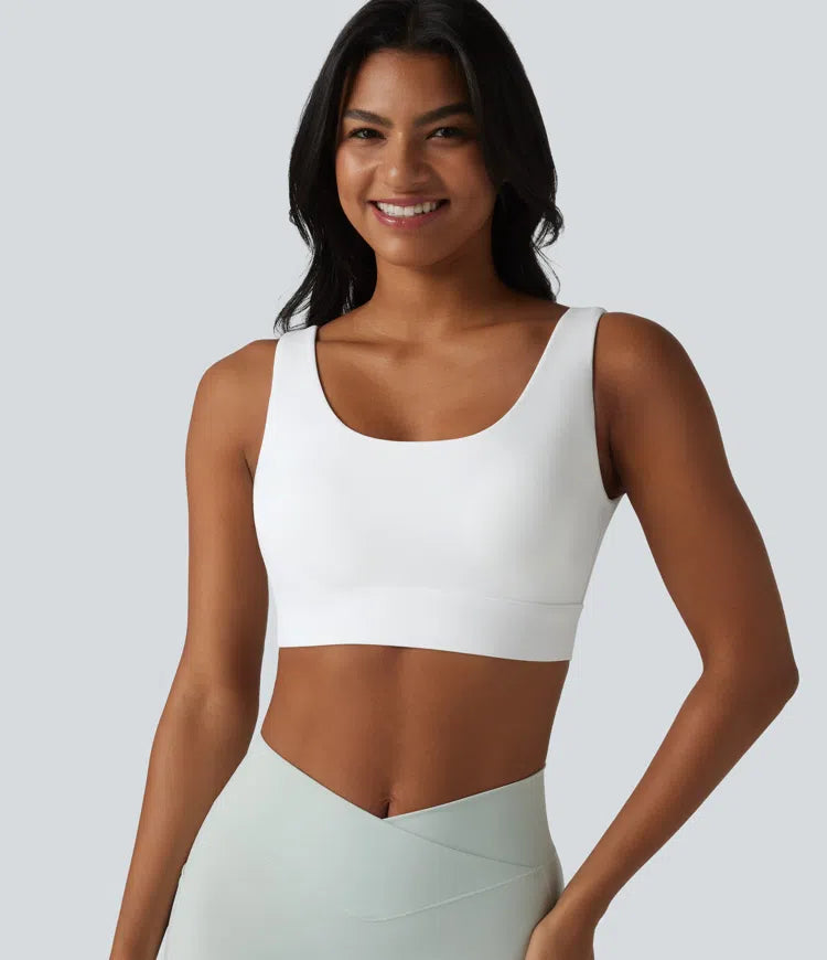 Halara Ultrasculpt Medium Support Backless Adjustable Buckle Built-in Bra Training Sports Bra