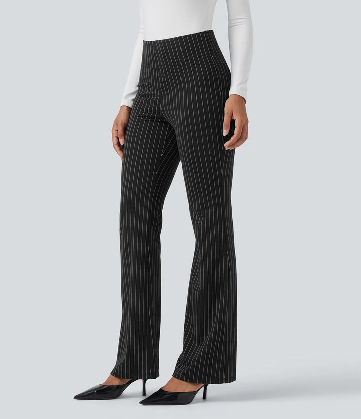 Halara Flex High Waisted Striped Work Flare Pants with Pockets