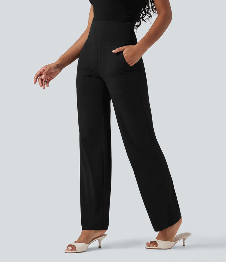 Halara UltraSculpt High Waisted Tummy Control Straight Leg Work Pants with Pockets