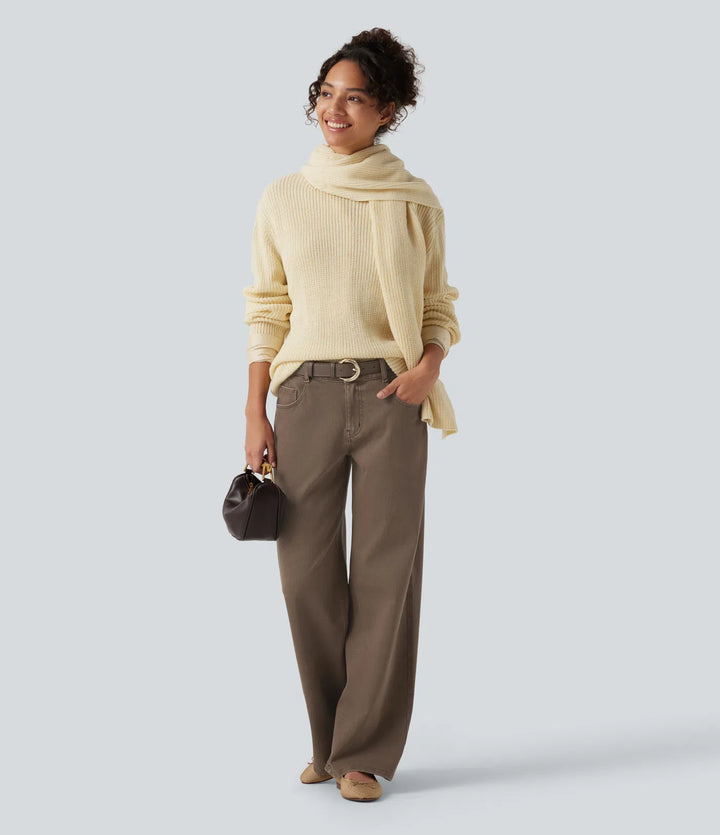 Halara Flex Low Rise Wide Leg Casual Jeans with Pockets