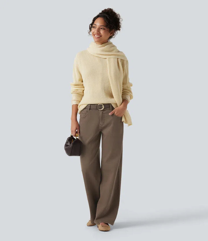 Halara Flex Low Rise Wide Leg Casual Jeans with Pockets