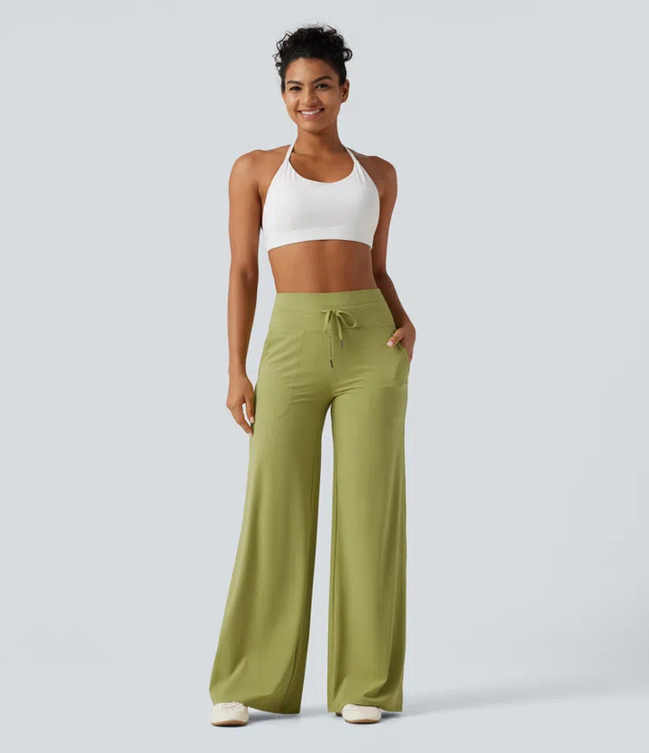 Halara UltraSculpt High Waisted Drawstring Straight Leg Yoga Pants with Pockets