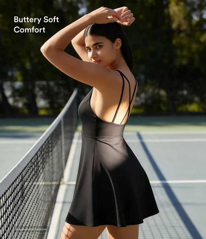 SoftlyZero Plush 2-Piece Pocket Dance Active Dress