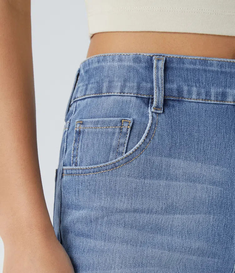 Halara Flex Mid Rise Pull On Pockets Casual Skinny Jeans