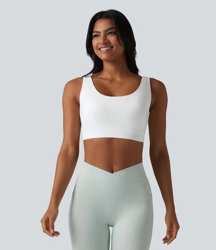 Halara Ultrasculpt Medium Support Backless Adjustable Buckle Built-in Bra Training Sports Bra