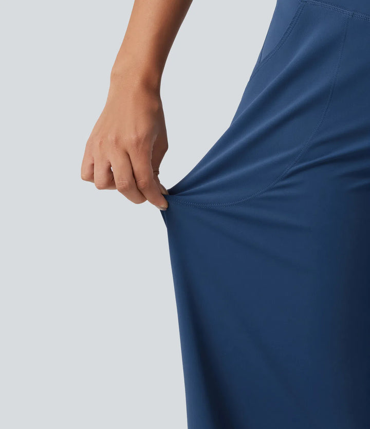 Halara UltraSculpt High Waisted Crossover Straight Leg Yoga Pants with Pockets