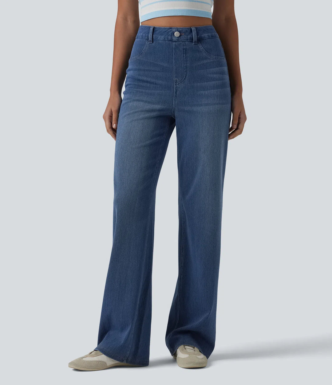 Halara Flex High Waisted Sculpted Lift Design Straight Leg Casual Jeans with Pockets