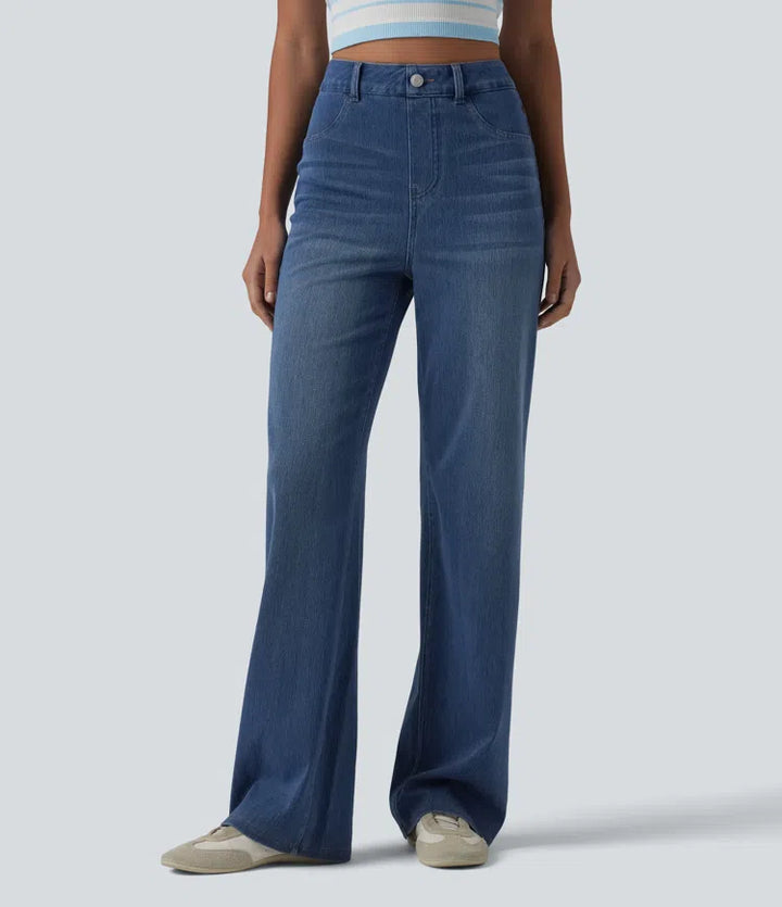 Halara Flex High Waisted Sculpted Lift Design Straight Leg Casual Jeans with Pockets