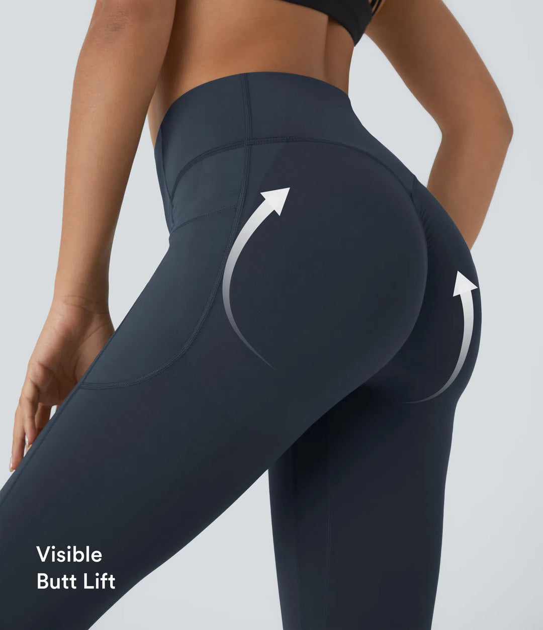 Halara UltraSculpt High Waisted Scrunch Butt Lifting Tummy Control Pocket Shaping Capri Training Leggings