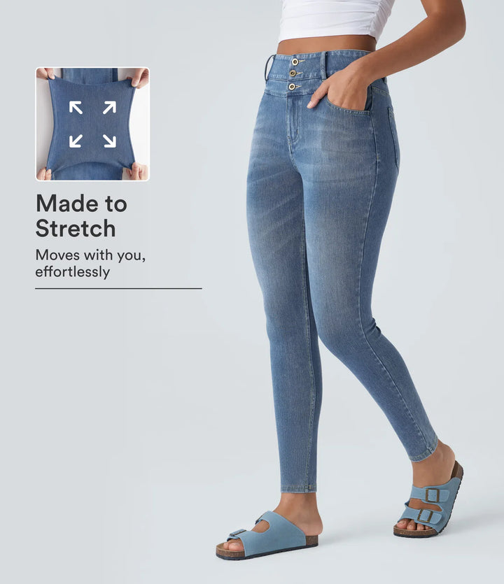 Halara Flex High Waisted Zipper Pockets Casual Skinny Jeans