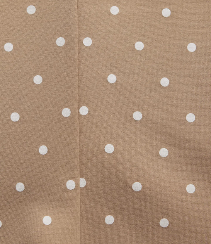Round Neck Curved Hem Polka Dot Long Sleeve Work Blazer