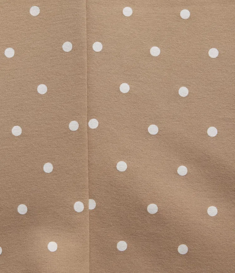 Round Neck Curved Hem Polka Dot Long Sleeve Work Blazer