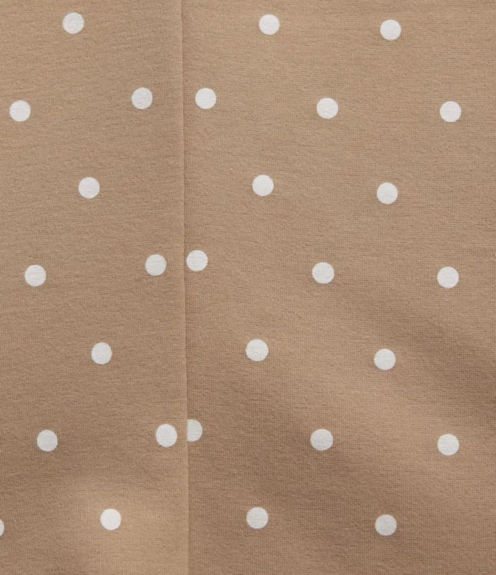 Round Neck Curved Hem Polka Dot Long Sleeve Work Blazer