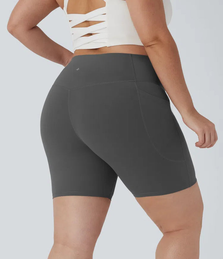 Halara UltraSculpt High Waisted Tummy Control Shaping Training Plus Size Biker Shorts 7&