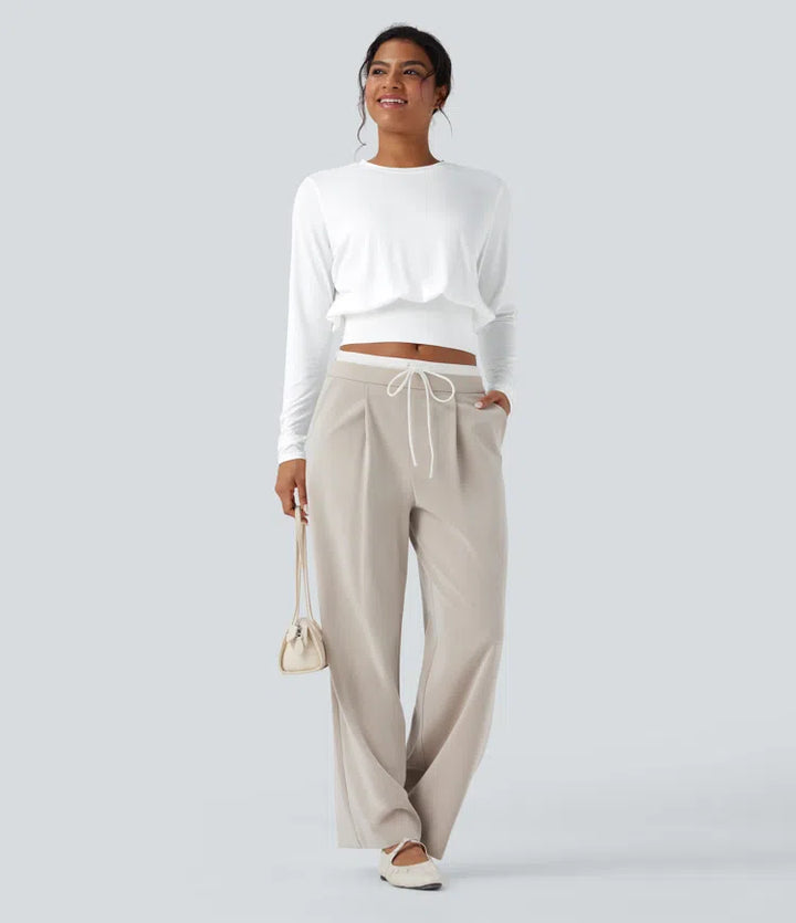 Round Neck Long Sleeve Work Top