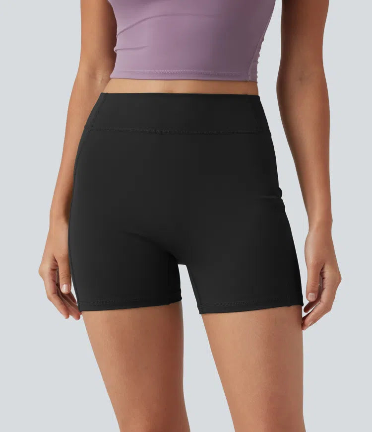 SoftlyZero Airy High Waisted Pocket Plain InstantCool Yoga Shorts 3.5"