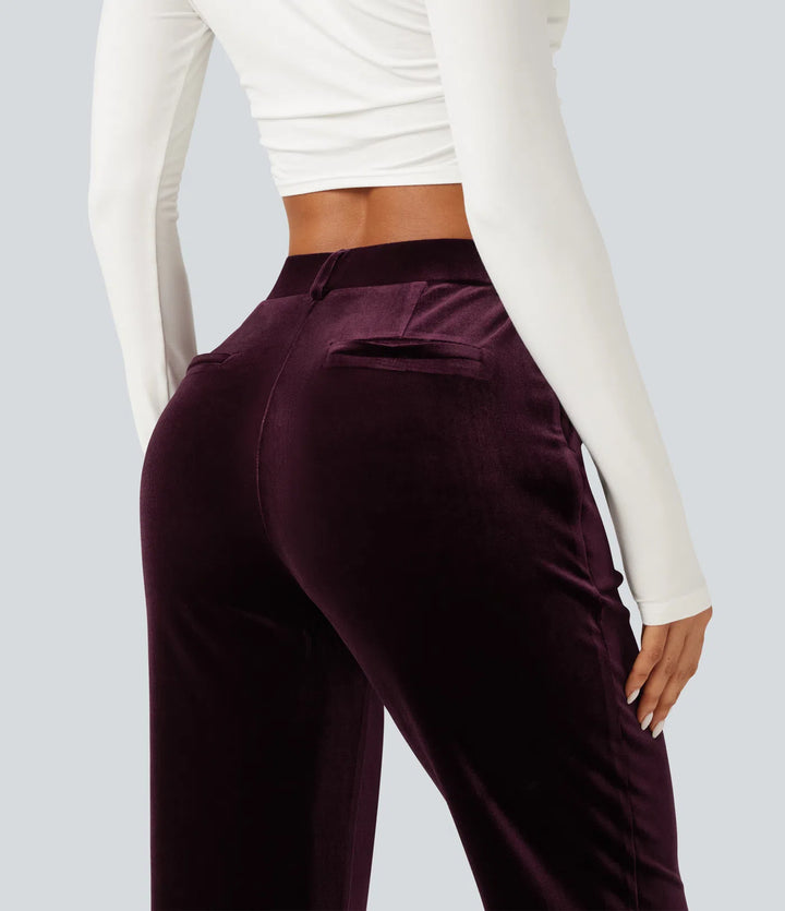 Halara Flex High Waisted Velvet Work Pants with Pockets