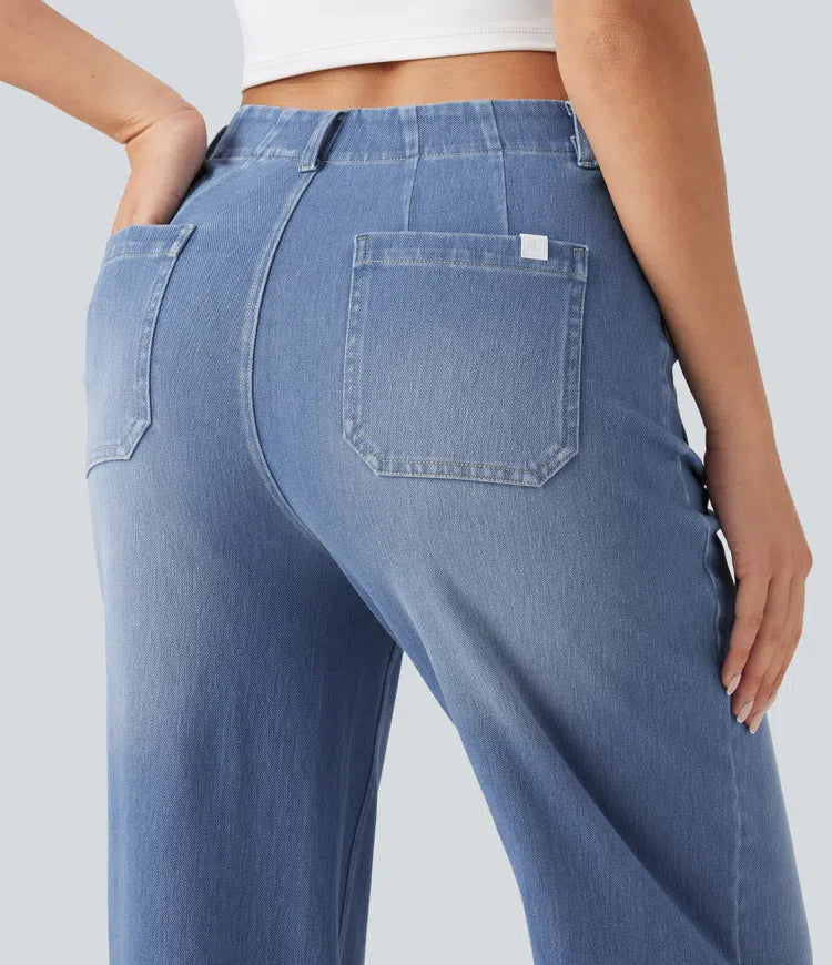 Halara Flex High Waisted Straight Leg Casual Jeans with Pockets