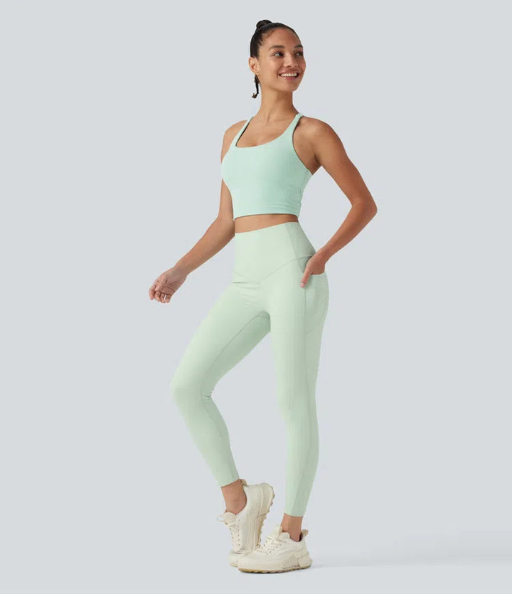 Halara UltraSculpt High Waisted Tummy Control Shaping Workout Leggings with Pockets