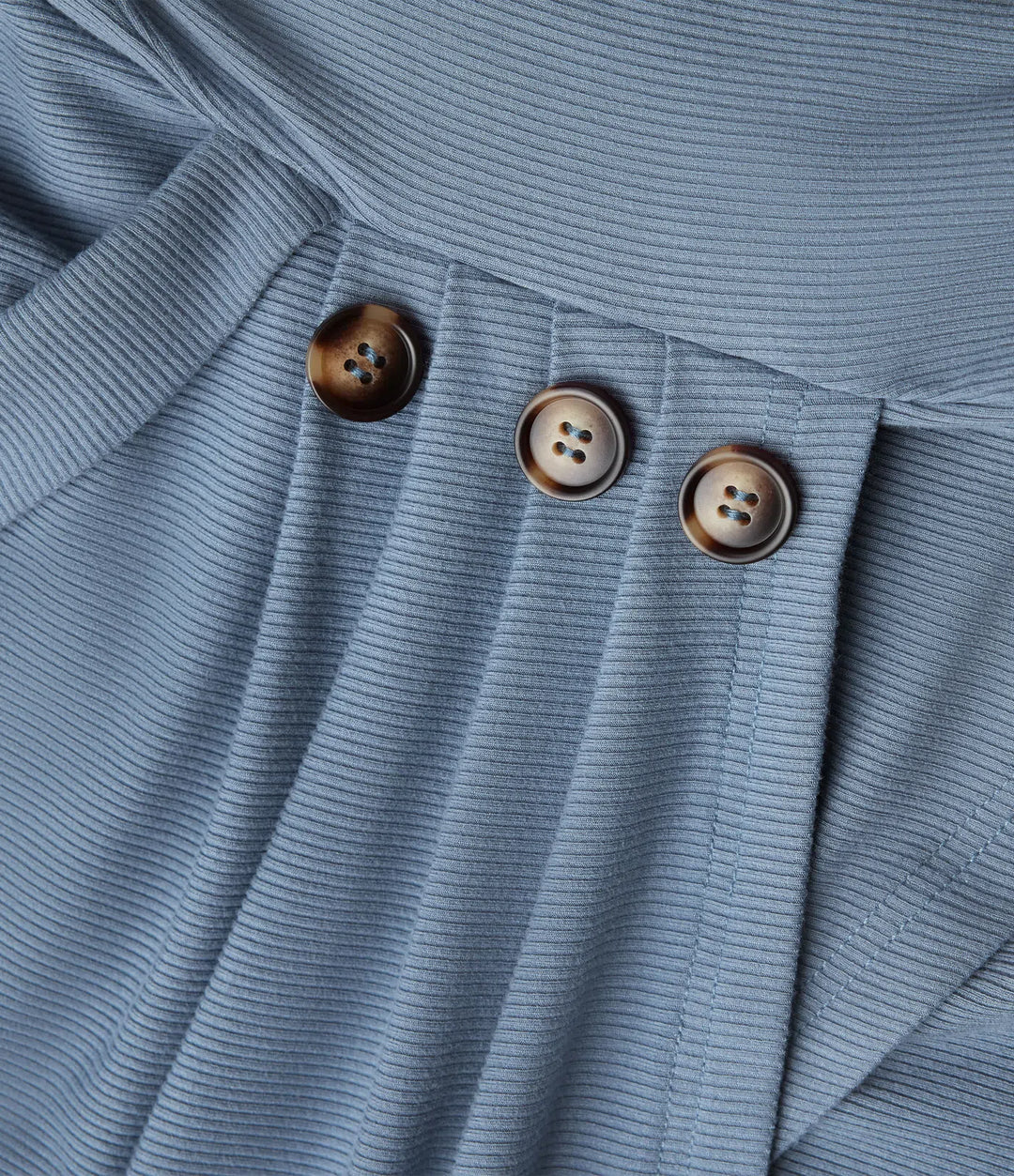 Ribbed Knit V-neck Crossover Long Sleeve Work Top