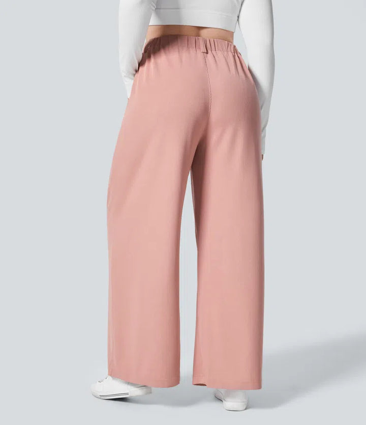 Halara Flex High Waisted Pocket Wide Leg Waffle Work Plus Size Pants