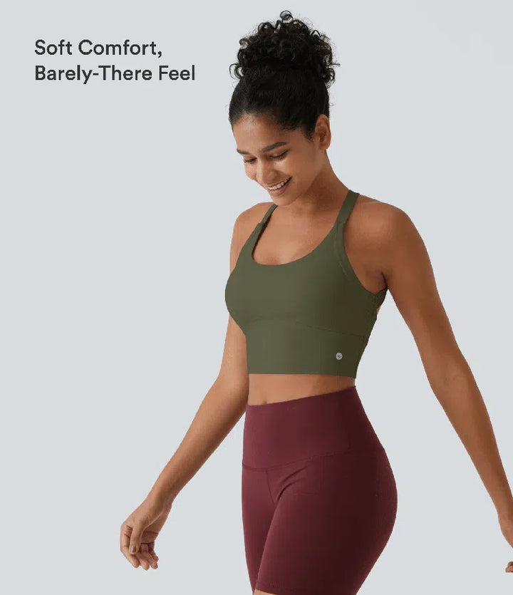 SoftlyZero Plush Cut Out Cropped Yoga Tank Top