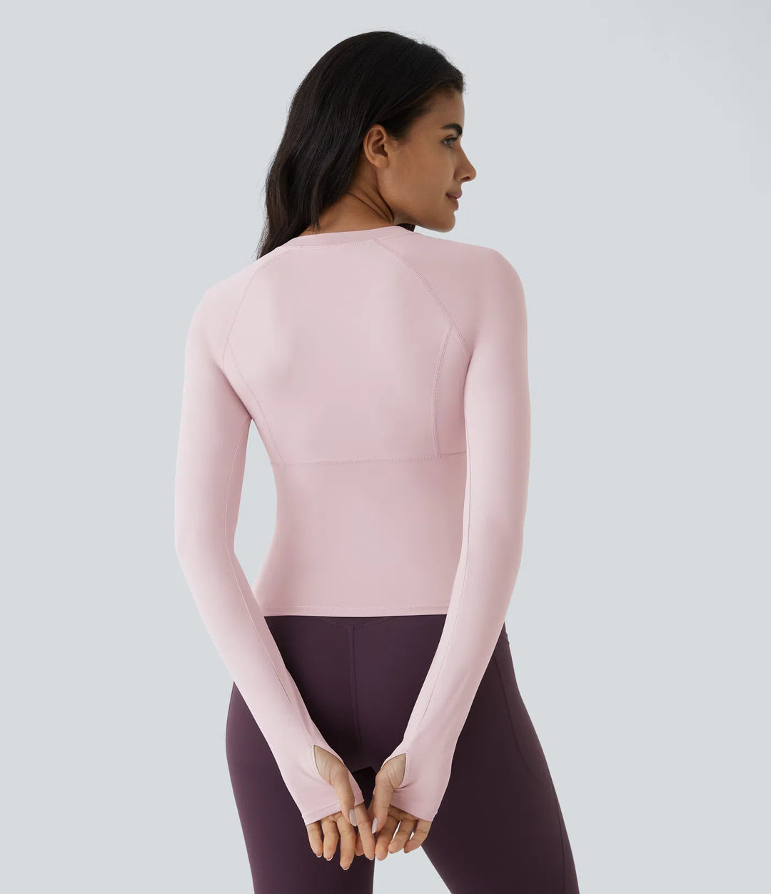 Solid Thumb Hole Yoga Sports Top