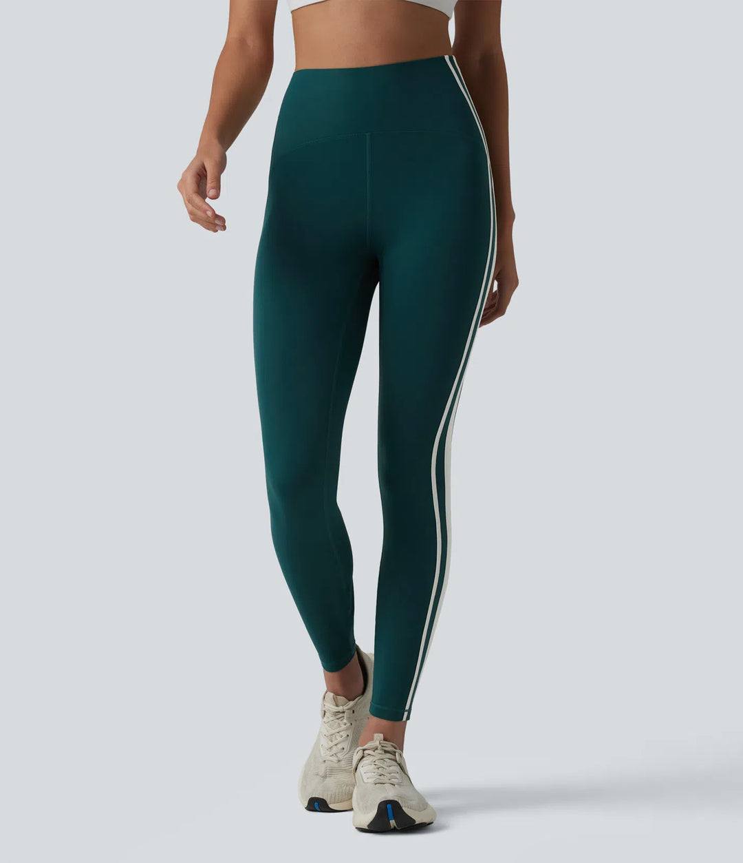 Halara Ultrasculpt High-waisted Tummy Control Side Stripe Yoga 7/8 Leggings