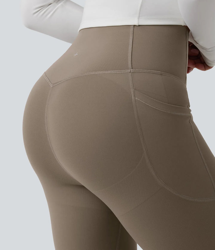 Halara UltraSculpt High Waisted Butt Lifting Tummy Control Pedal Pushers Shaping Training Leggings with Pockets