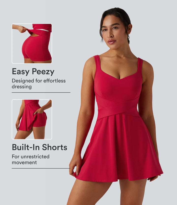 SoftlyZero Airy 2-in-1 InstantCool Mini Tennis Active Dress with Pocket-Easy Peezy Edition