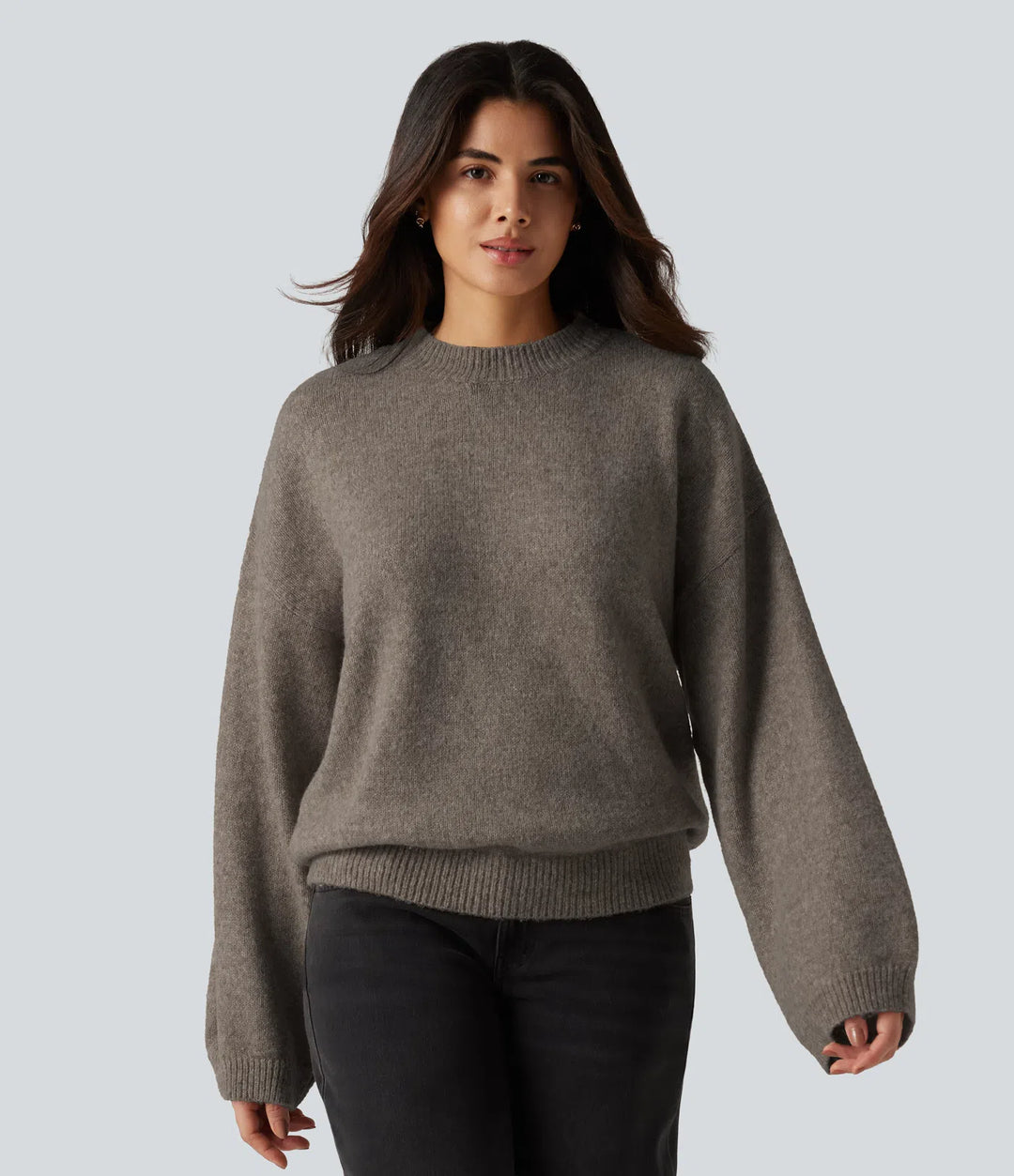 Stand Collar Long Sleeve Work Sweater