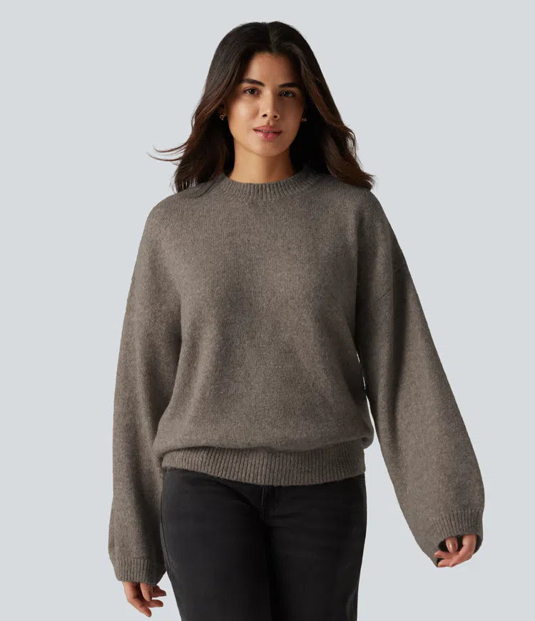 Stand Collar Long Sleeve Work Sweater