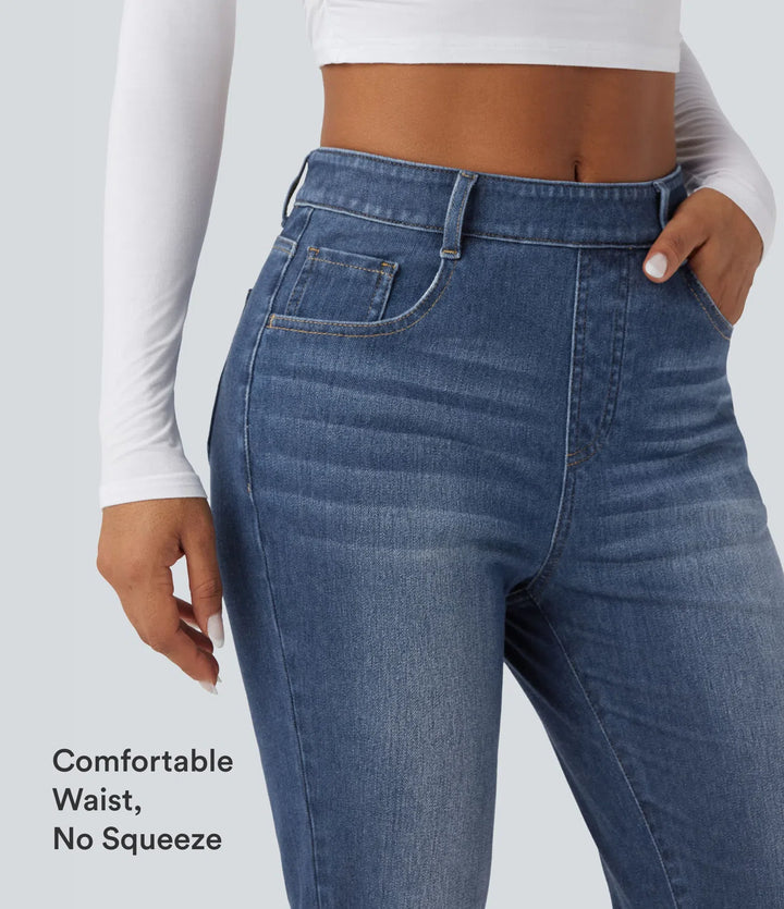 Halara Flex High Waisted Rolled Hem Casaul Slim Jeans with Pockets