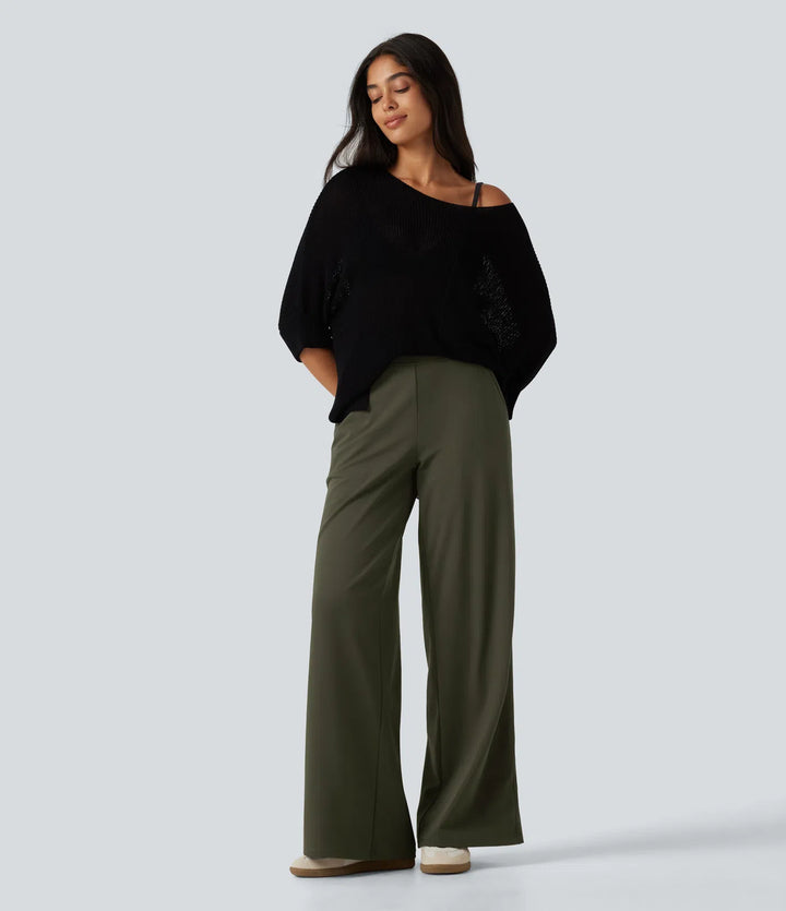 DayStretch High Waisted Wide Leg Casual Pants with Pockets