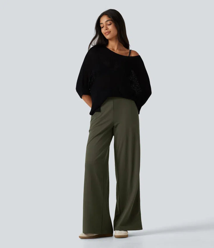 DayStretch High Waisted Wide Leg Casual Pants with Pockets