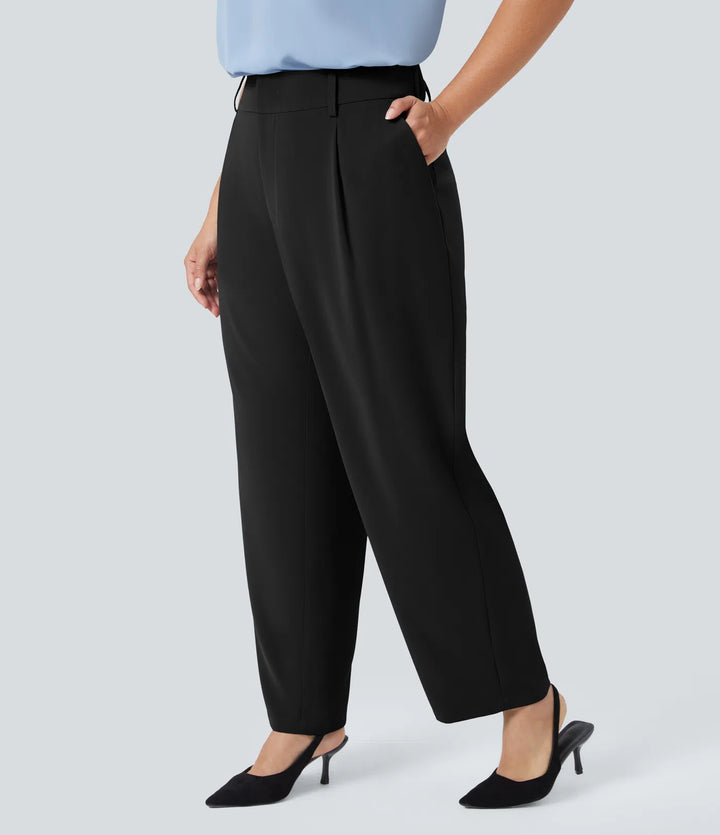 Halara Flex High Waisted Pocket Solid Work Plus Size Tapered Pants